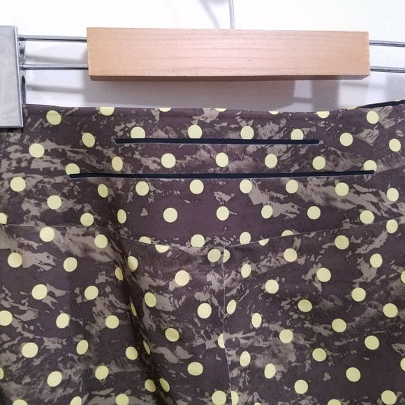 Lululemon Brown Polka Dot Swim Shorts Size 40 Drawstring Pockets Mens Yellow - Picture 4 of 7
